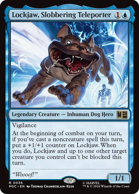 Lockjaw, Slobbering Teleporter (Surge Foil) - Commander: Marvel Super Heroes Magic: The Gathering trading card