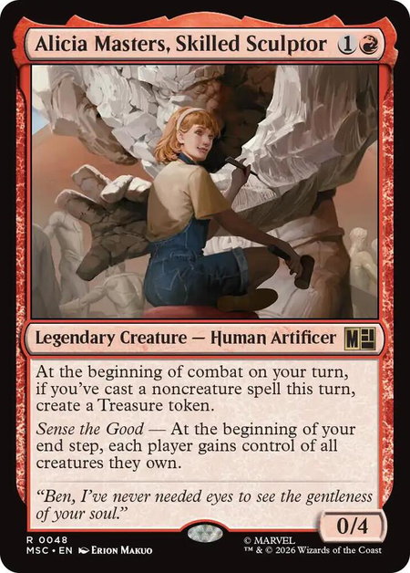 Alicia Masters, Skilled Sculptor (Surge Foil) - Commander: Marvel Super Heroes Magic: The Gathering trading card