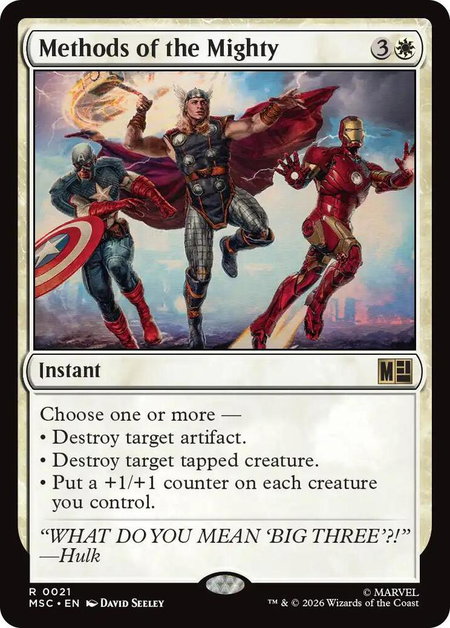 Methods of the Mighty (Surge Foil) - Commander: Marvel Super Heroes Magic: The Gathering trading card