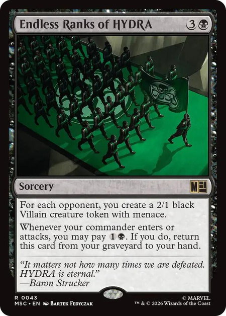 Endless Ranks of HYDRA - Commander: Marvel Super Heroes Magic: The Gathering trading card
