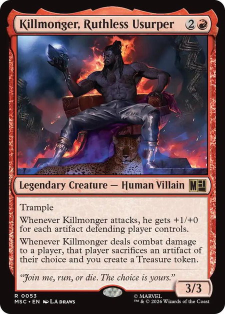 Killmonger, Ruthless Usurper (Surge Foil) - Commander: Marvel Super Heroes Magic: The Gathering trading card