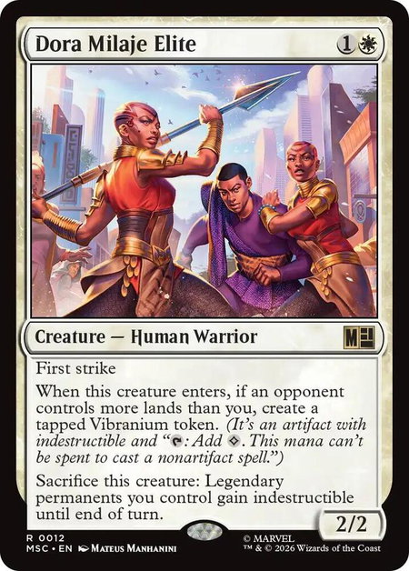 Dora Milaje Elite - Commander: Marvel Super Heroes Magic: The Gathering trading card