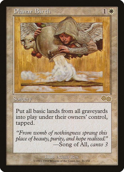 Planar Birth trading card from Urza's Saga Planar Birth - Urza's Saga Magic: The Gathering trading card
