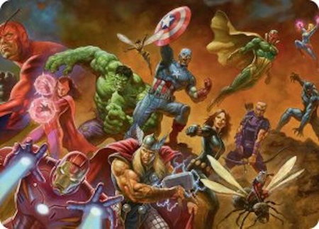Avengers Assemble! Art Card trading card from Art Series: Marvel Super Heroes Avengers Assemble! Art Card - Art Series: Marvel Super Heroes Magic: The Gathering trading card