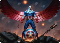 Captain America, Wings of Freedom Art Card (2/45) - Art Series: Marvel Super Heroes (AAMSH) #2 - Special Magic: The Gathering Trading Card