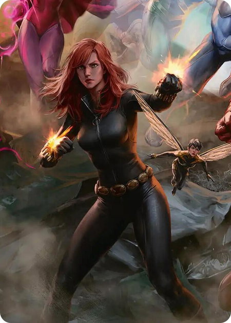 Black Widow, Intel Expert Art Card - Art Series: Marvel Super Heroes Magic: The Gathering trading card