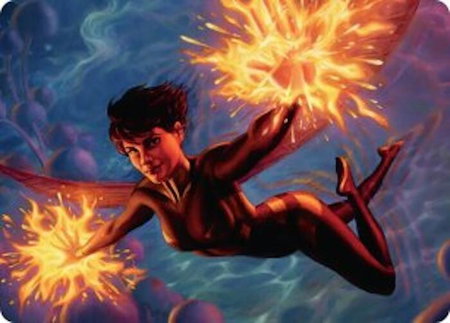 The Wasp, Winsome Avenger Art Card - Art Series: Marvel Super Heroes Magic: The Gathering trading card