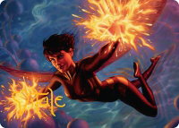 The Wasp, Winsome Avenger Art Card (Gold-Stamped Signature) - Art Series: Marvel Super Heroes (AAMSH) #32 - Special Magic: The Gathering Trading Card