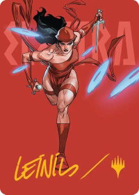 Elektra, Daughter of the Hand Art Card (Gold-Stamped Signature) - Art Series: Marvel Super Heroes (AAMSH) #25 - Special Magic: The Gathering Trading Card