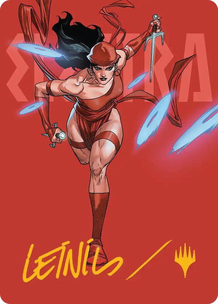 Elektra, Daughter of the Hand Art Card (Gold-Stamped Signature) - Art Series: Marvel Super Heroes Magic: The Gathering trading card