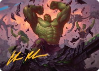 HULK SMASH! Art Card (Gold-Stamped Signature) - Art Series: Marvel Super Heroes (AAMSH) #10 - Special Magic: The Gathering Trading Card