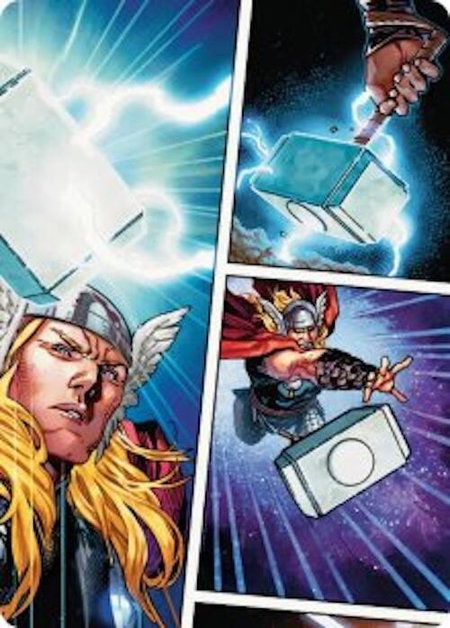 Mjolnir, Hammer of Thor Art Card - Art Series: Marvel Super Heroes Magic: The Gathering trading card