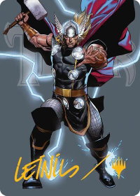 Thor, God of Thunder Art Card (Gold-Stamped Signature) - Art Series: Marvel Super Heroes (AAMSH) #26 - Special Magic: The Gathering Trading Card