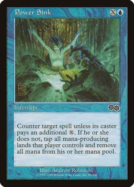 Power Sink trading card from Urza's Saga Power Sink - Urza's Saga Magic: The Gathering trading card