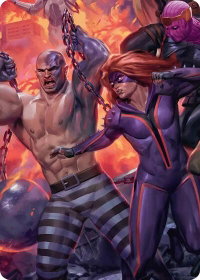 Absorbing Man and Titania Art Card - Art Series: Marvel Super Heroes (AAMSH) #10 - Special Magic: The Gathering Trading Card
