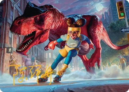 Moon Girl and Devil Dinosaur Art Card (Gold-Stamped Signature) - Art Series: Marvel Super Heroes Magic: The Gathering trading card