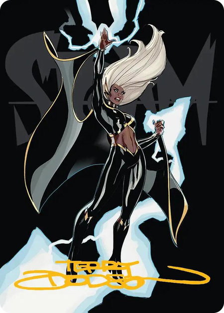 Storm, Windrider Art Card (Gold-Stamped Signature) - Art Series: Marvel Super Heroes Magic: The Gathering trading card