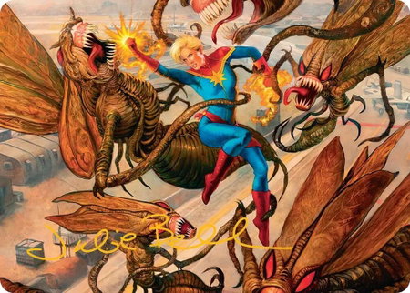 Captain Marvel, Apex Avenger Art Card (Gold-Stamped Signature) - Art Series: Marvel Super Heroes Magic: The Gathering trading card