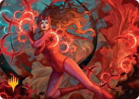 Scarlet Witch, Chaotic Avenger Art Card (Gold-Stamped Planeswalker Symbol) - Art Series: Marvel Super Heroes (AAMSH) #38 - Special Magic: The Gathering Trading Card