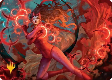 Scarlet Witch, Chaotic Avenger Art Card (Gold-Stamped Planeswalker Symbol) - Art Series: Marvel Super Heroes Magic: The Gathering trading card
