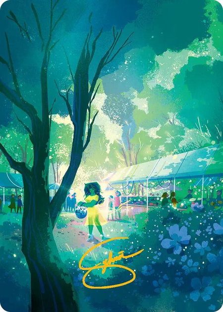 Forest Art Card (Gold-Stamped Signature) - Art Series: Marvel Super Heroes Magic: The Gathering trading card