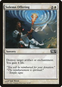 Solemn Offering - Magic 2014 (M14) (M14) #36 - Common Magic: The Gathering Trading Card