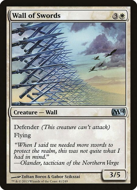 Wall of Swords - Magic 2014 (M14) Magic: The Gathering trading card