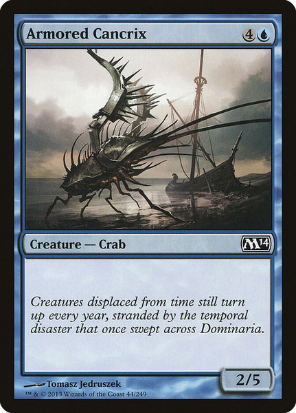 Armored Cancrix trading card from Magic 2014 (M14) Armored Cancrix - Magic 2014 (M14) Magic: The Gathering trading card