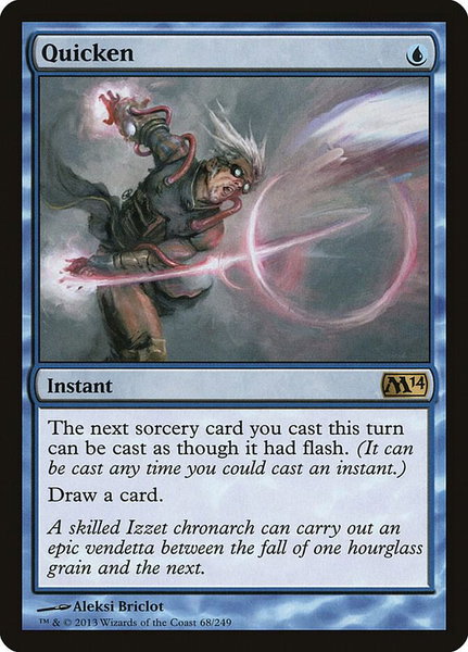 Quicken trading card from Magic 2014 (M14) Quicken - Magic 2014 (M14) Magic: The Gathering trading card