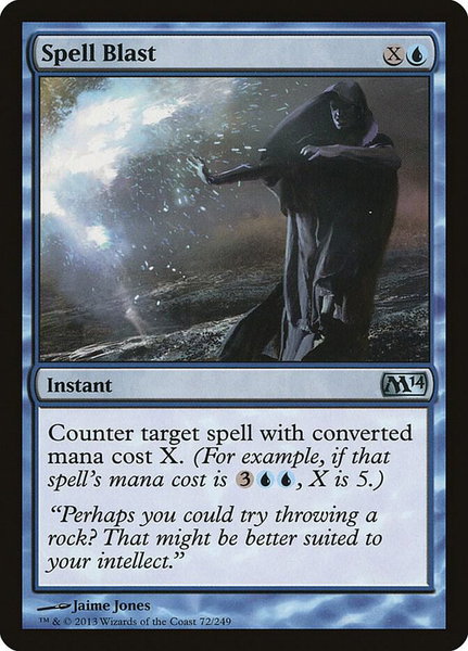 Spell Blast trading card from Magic 2014 (M14) Spell Blast - Magic 2014 (M14) Magic: The Gathering trading card