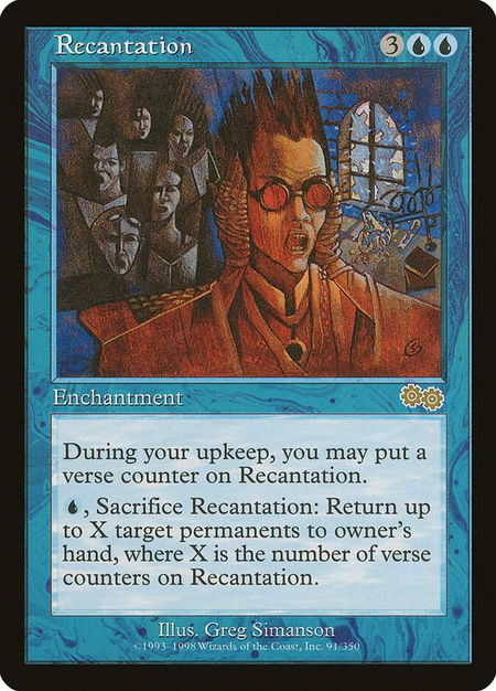 Recantation - Urza's Saga Magic: The Gathering trading card