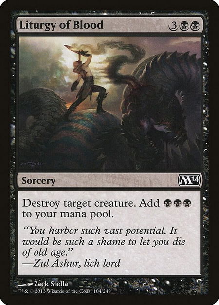 Liturgy of Blood - Magic 2014 (M14) Magic: The Gathering trading card