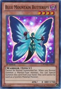 Blue Mountain Butterspy trading card from Number Hunters Blue Mountain Butterspy - Number Hunters YuGiOh trading card