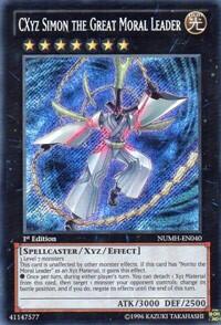 CXyz Simon the Great Moral Leader - Number Hunters (NUMH) #NUMH-EN040 - Secret Rare YuGiOh Trading Card