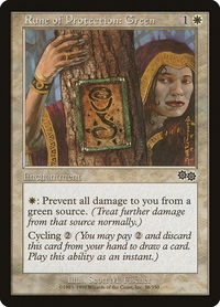 Rune of Protection: Green - Urza's Saga (USG) #38 - Common Magic: The Gathering Trading Card