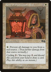 Rune of Protection: Red - Urza's Saga (USG) #40 - Common Magic: The Gathering Trading Card