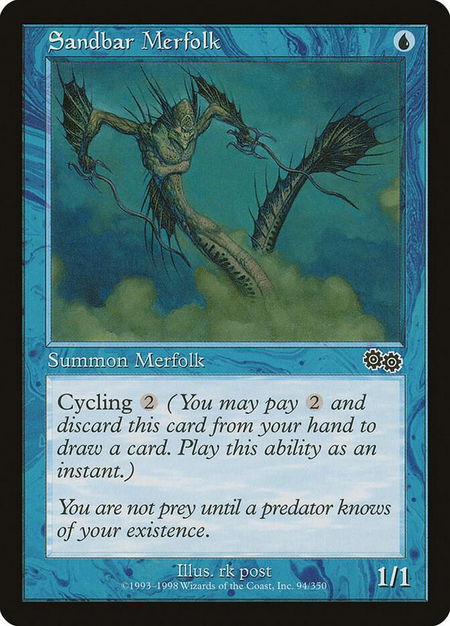 Sandbar Merfolk - Urza's Saga Magic: The Gathering trading card