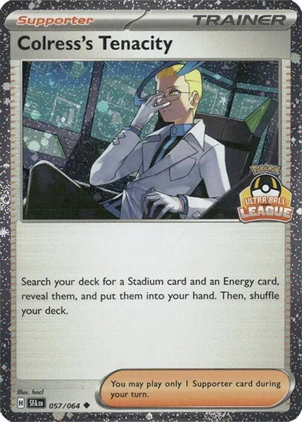 Colress's Tenacity - 057/064 (Ultra Ball League) trading card from Southeast Asia Exclusives Colress's Tenacity - 057/064 (Ultra Ball League) - Southeast Asia Exclusives Pokémon trading card