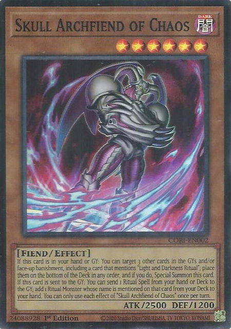 Skull Archfiend of Chaos trading card from Chaos Origins Skull Archfiend of Chaos - Chaos Origins YuGiOh trading card