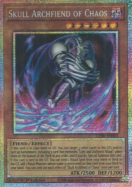 Skull Archfiend of Chaos (Starlight Rare) trading card from Chaos Origins Skull Archfiend of Chaos (Starlight Rare) - Chaos Origins YuGiOh trading card