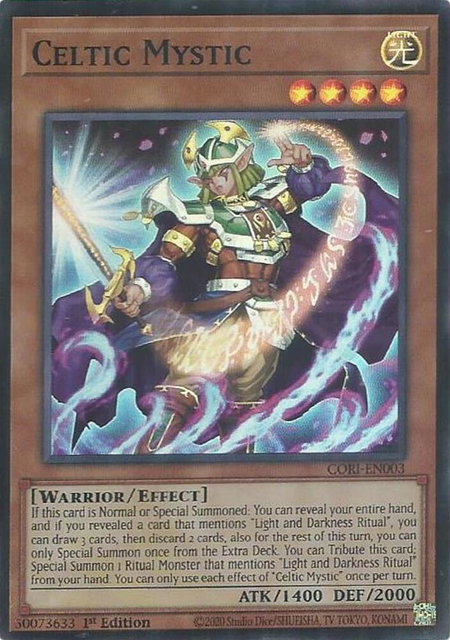 Celtic Mystic trading card from Chaos Origins Celtic Mystic - Chaos Origins YuGiOh trading card
