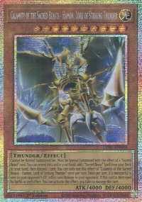Calamity of the Sacred Beasts - Hamon, Lord of Striking Thunder (Starlight Rare) - Chaos Origins (CORI) #CORI-EN006 - Starlight Rare YuGiOh Trading Card