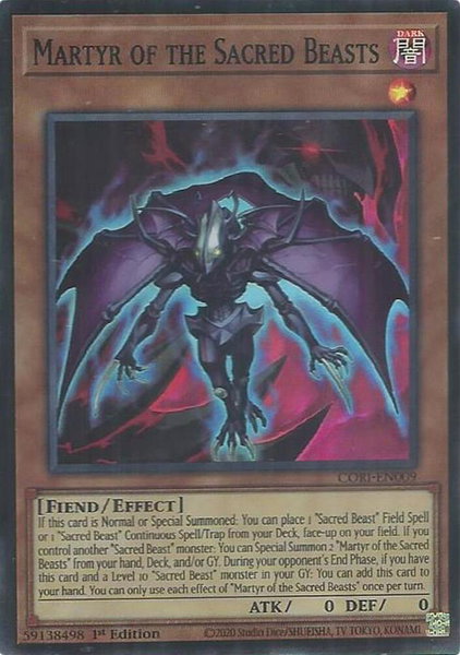 Martyr of the Sacred Beasts - Chaos Origins YuGiOh trading card