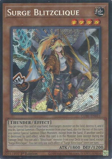 Surge Blitzclique trading card from Chaos Origins Surge Blitzclique - Chaos Origins YuGiOh trading card