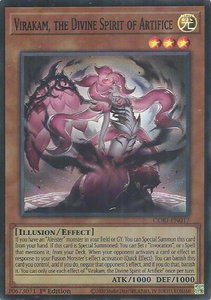 Virakam, the Divine Spirit of Artifice - Chaos Origins (CORI) #CORI-EN017 - Super Rare YuGiOh Trading Card