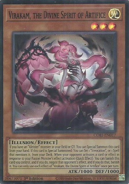 Virakam, the Divine Spirit of Artifice trading card from Chaos Origins Virakam, the Divine Spirit of Artifice - Chaos Origins YuGiOh trading card
