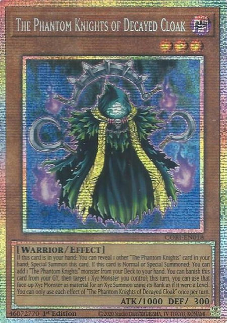 The Phantom Knights of Decayed Cloak (Starlight Rare) trading card from Chaos Origins The Phantom Knights of Decayed Cloak (Starlight Rare) - Chaos Origins YuGiOh trading card