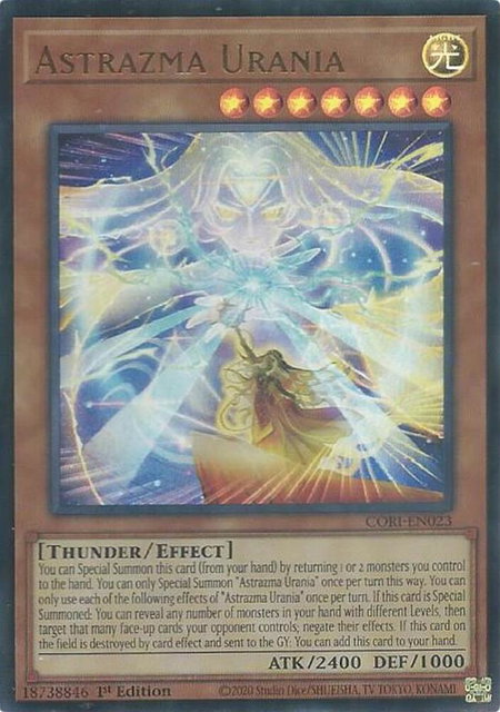Astrazma Urania trading card from Chaos Origins Astrazma Urania - Chaos Origins YuGiOh trading card