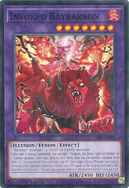 Invoked Baybarron trading card from Chaos Origins Invoked Baybarron - Chaos Origins YuGiOh trading card