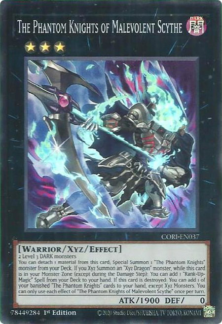 The Phantom Knights of Malevolent Scythe trading card from Chaos Origins The Phantom Knights of Malevolent Scythe - Chaos Origins YuGiOh trading card